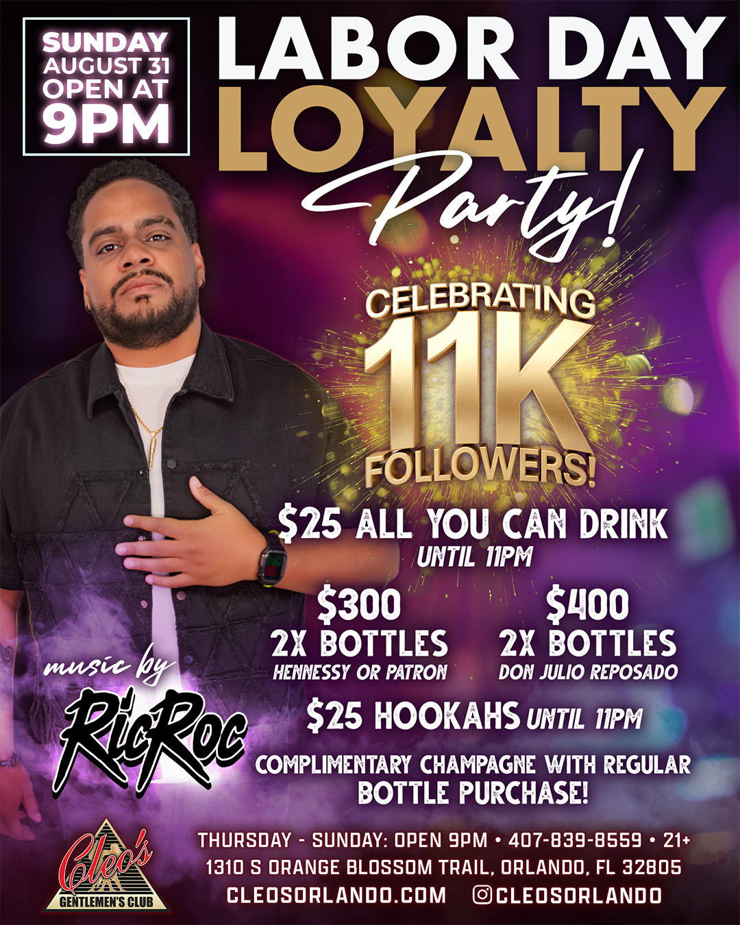 Cleo's gentlemen's clu labor day loyalty party