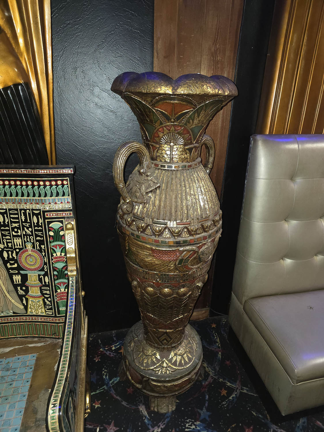 Pair of Large Egyptian Revival Urn Vases