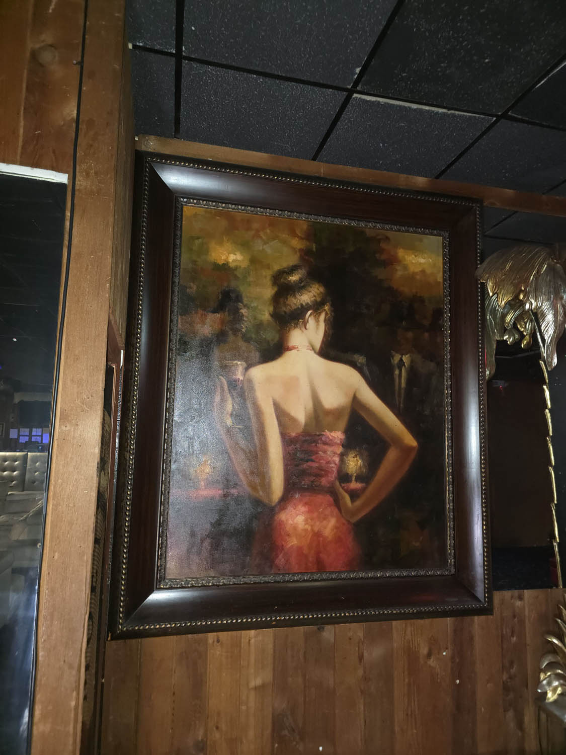 Large Fabian Perez-Style Red Dress Lounge Canvas