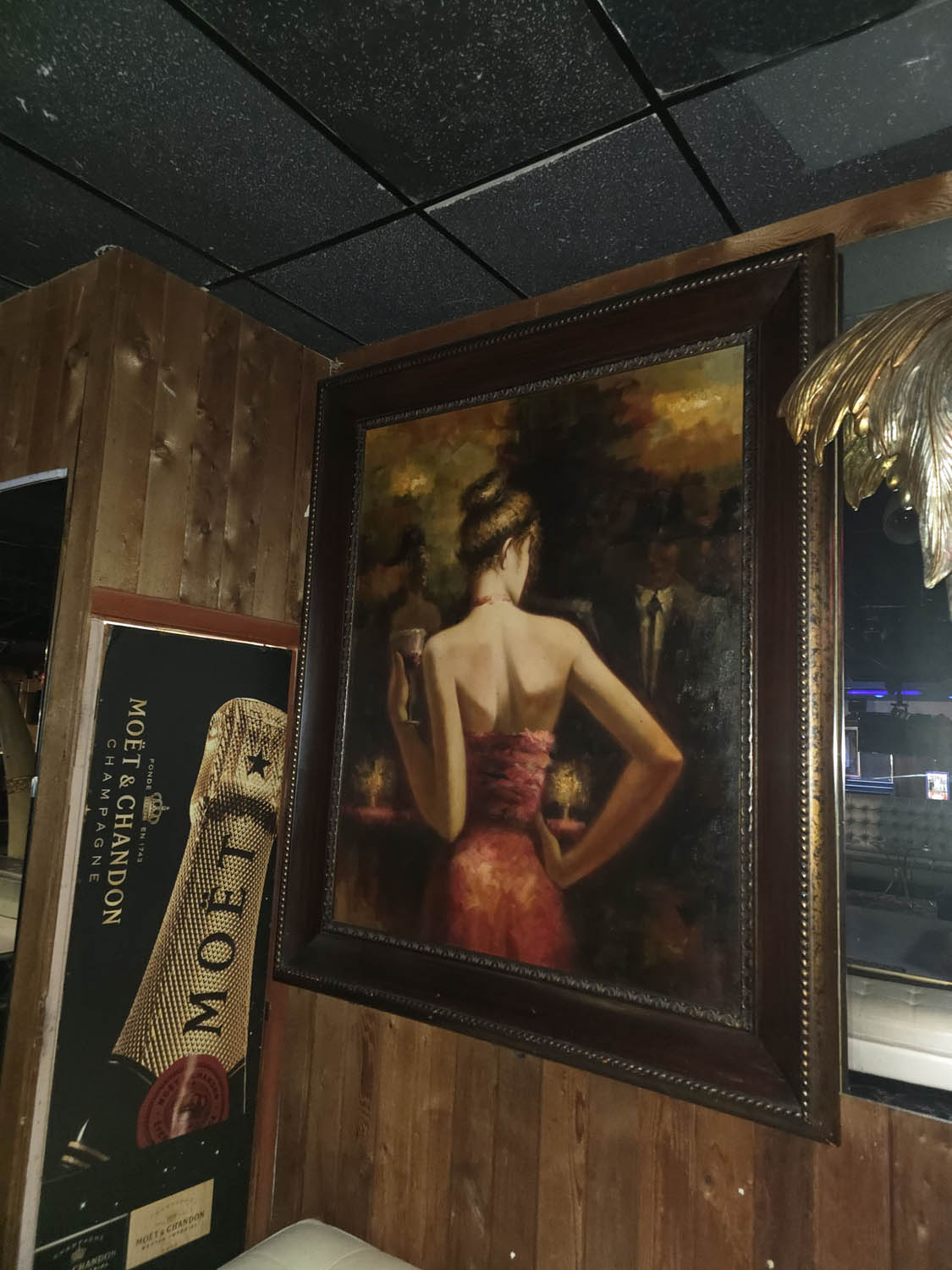 Large Fabian Perez-Style Red Dress Lounge Canvas - Image 2