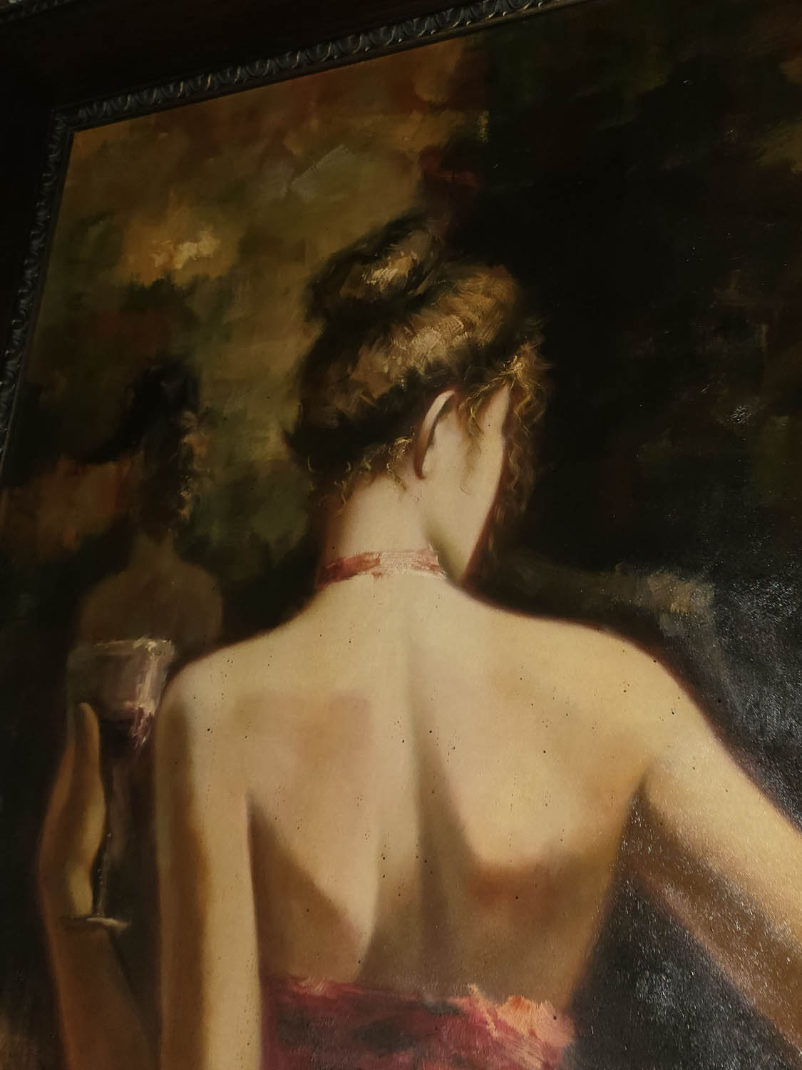 Large Fabian Perez-Style Red Dress Lounge Canvas - Image 3