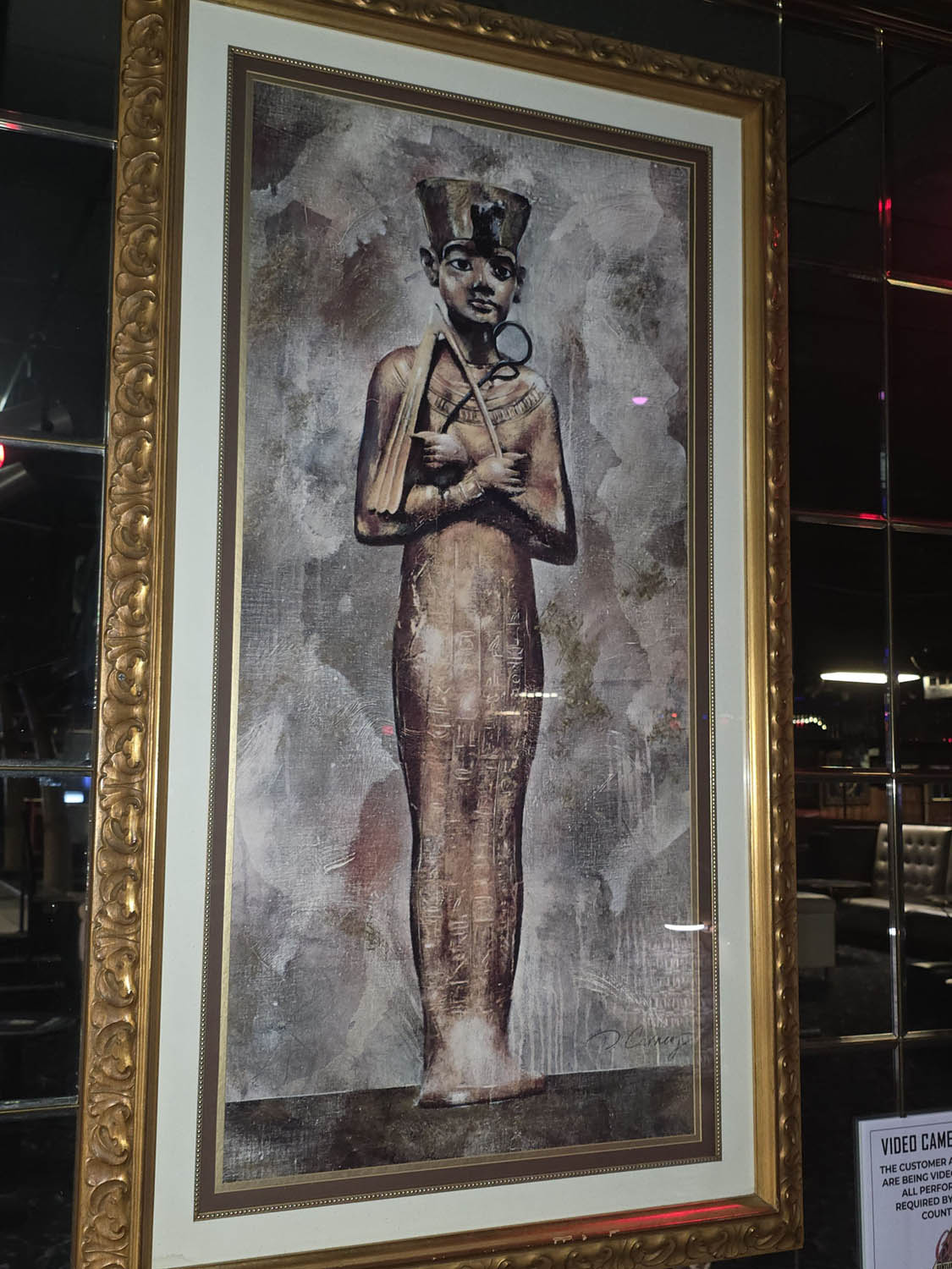 Framed Egyptian Funerary Figure Print