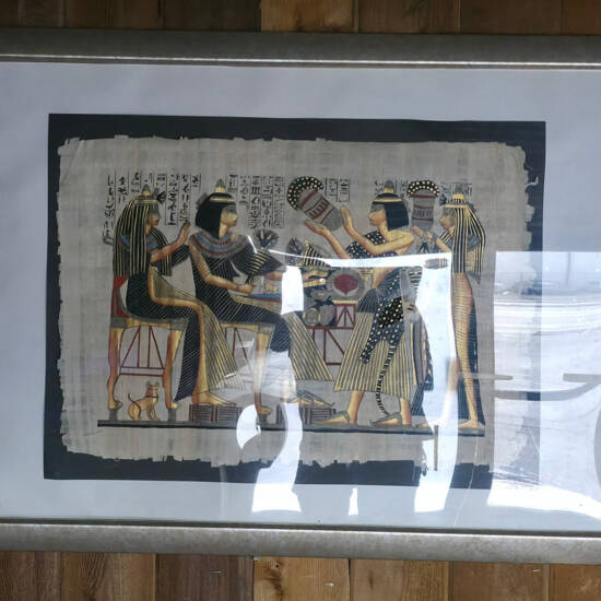 Framed Egyptian Banquet Scene Papyrus-Style Print