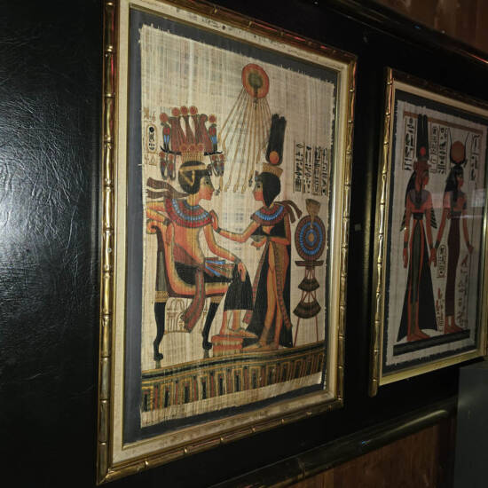 Framed Egyptian Hieroglyphic Papyrus-Style Print