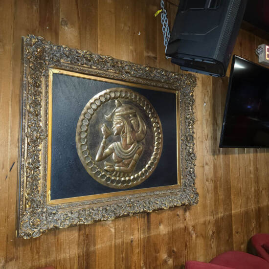 Framed Egyptian Relief Medallion Wall Art