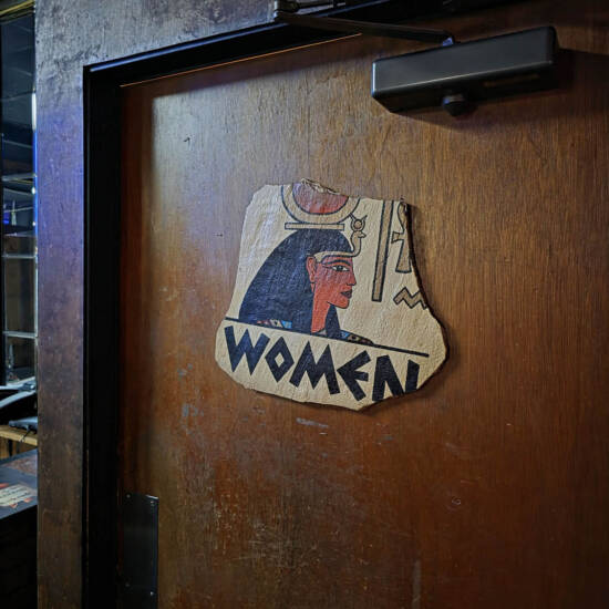 Cleo’s Egyptian-Style Women’s Room Sign