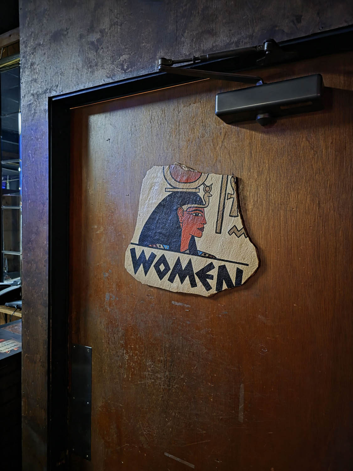 Cleo’s Egyptian-Style Women’s Room Sign
