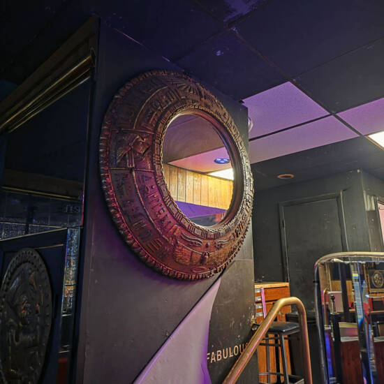 Round Egyptian Relief Wall Mirror