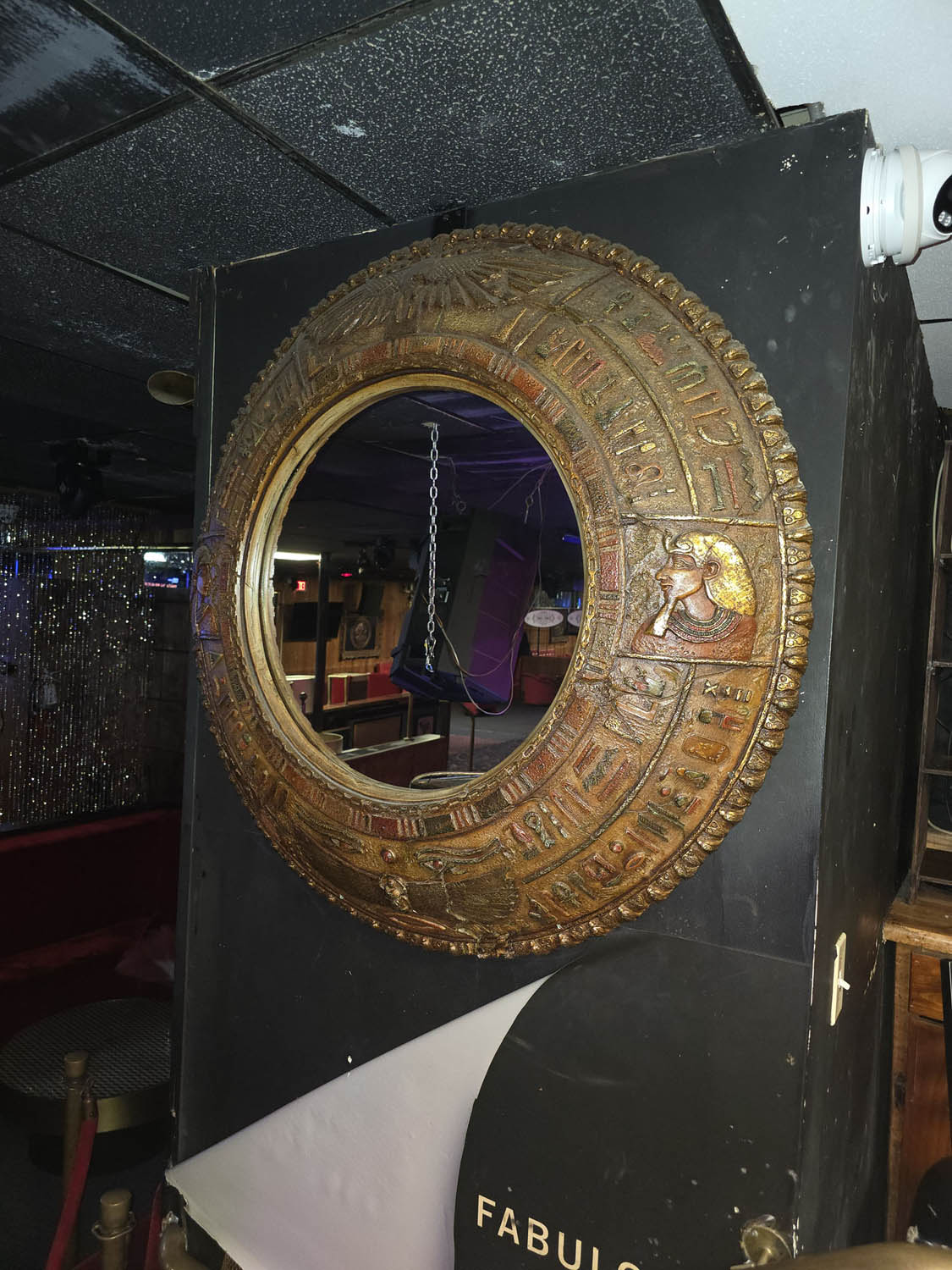 Round Egyptian Relief Wall Mirror - Image 2